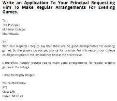 Application To Principal To Make Arrangements For Evening Games How To Make Lettering Application