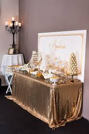 18th Birthday Theme Black And Gold Party Decorations Elegant Gold White Baptism Party Kara S Party Ideas Baptism Party Gold Party 50th Birthday Party