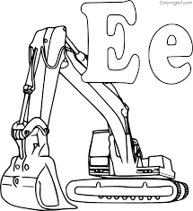 Searching for a coloring page? E Is For Excavator Coloring Page Coloringall