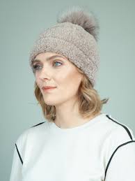 Sheepskin Hat with Leather (Elaine Sheepskin Hat w/o Puff Stoney