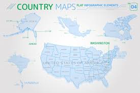 گڏيل رياستن جي ھڪ رياست (sd); Premium Vector United States Of America Alaska Hawaii Mexico Canada And Brazil Vector Maps
