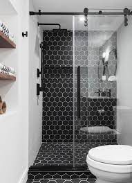 Porcelain floor and wall tile (11.56 sq. Black Hex Tile Shower Contemporary Bathroom Toronto By Ace Of Space Houzz