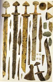 Viking Artifacts From Dublin Area Swords Spearheads Shield Bosses Brooches And Gaming Pieces Watercolor By James Plun Vikings Viking History Archaeology