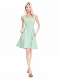V Neck Fit And Flare Dress Banana Republic