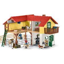 Schleich Farm World 42407 Large Farm House Amazon Co Uk Toys Games Kitchens And Bedrooms House Barn Loft