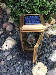Solarlicht Solarleuchte 24cm X 13cm X 13cm Grablaterne Bronze Solar Friedhofslampe Inklusive Kristallleuchte Fri Solarleuchten Solar Licht Solarleuchten Garten