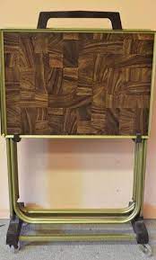 Vintage tv trays with stand. Vintage Tv Trays Stand On Wheels 345 Auction