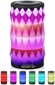 Amazon Com Led Bluetooth Speaker Night Light Changing Wireless Speaker Mianova Portable Wireless Bluetooth Speaker 6 Color Led Themes Handsfree Phone Pc Microsd Usb Disk Aux In Tws Supported Electronics