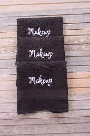The dark color (black) works well for the stains that makeup cause. Black Makeup Washcloth Black Makeup Towel Embroidered Bath Etsy Black Makeup Towels Makeup Towel Black Makeup Washcloths