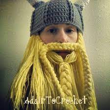 Blonde Beard Viking Or Dwarven Hat With Horns And Beard Etsy Blonde Beard Wig Hat Viking Hat