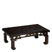 Curved chinoiserie style antique etched brass and ebonised oak coffee tableby jonathan charles fine furniture. Chien Lung Coffee Table Chinoiserie Rose Tarlow