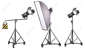 Studio Lighting Stands With Flash And Softbox Isolated On The Stock Photo Picture And Royalty Free Image Image 149895559