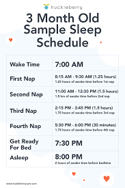 3 Month Old Sleep Schedule Bedtime And Nap Schedule Huckleberry