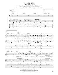 Let It Go From Frozen Sheet Music Idina Menzel Solo Guitar