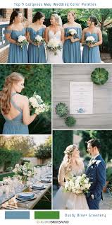 Top 9 May Wedding Color Palettes For 2019 May Wedding Colors Light Blue Bridesmaid Dresses Green Bridesmaid Dress Summer