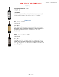 Ecopumps sdn bhd is a sabah based business that services malaysia as well as other countries around the globe. Wine List Finlux Sdn Bhd