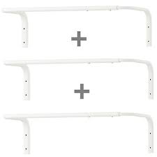 Only applicable when using more than one mounting rail or for the adjustable clothes rail and shelf. 2 X Ikea Wall Mounted Clothes Rail Adjustable Bar Hanging Rack White 60 90cm New 19 99 Picclick Uk