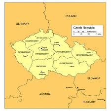 Other maps of czech republic (czech republic maps). Czech Republic Map For Powerpoint Administrative Districts Capitals Clip Art Maps