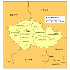 Other maps of czech republic (czech republic maps). Czech Republic Map For Powerpoint Administrative Districts Capitals Clip Art Maps