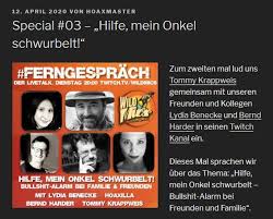 Hier gibt es informationen dazu, wie man uns unterstützen kann. Video Hilfe Mein Onkel Schwurbelt Ferngesprach 2 Mit Tommy Krappweis Hoaxilla Lydia Benecke Und Bernd Harder Gwup Die Skeptiker