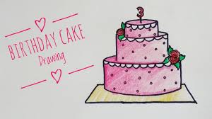 Draw guidelines for the birthday cake and specify its proportions. How To Draw A Birthday Cake Easy Birthday Cake Drawing Youtube