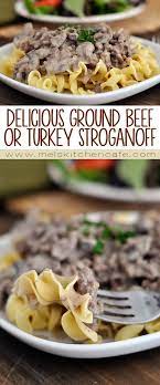 Easy Ground Beef Stroganoff No Condensed Soup Mel S Kitchen Cafe Recipe Turkey Stroganoff Recipe Turkey Stroganoff Ground Beef Stroganoff