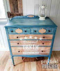 Compare up to 4 bids · read reviews · see contractor reviews Diy Denim Paint On Antique Chest Of Drawers Prodigal Pieces