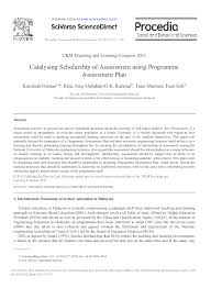 Learning outcomes for the english language — primary stage. Pdf Catalysing Scholarship Of Assessment Using Programme Assessment Plan Tuanmastura Tuansoh Academia Edu