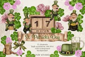 St patrick's day 2021 flowers. St Patrick Day Clipart Leprechaun Clover Grafik Von Pawstudio Creative Fabrica