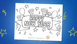 You can lay them out with sparkly crayons and shiny markers for little ones to color with. Free Printable Happy New Year Coloring Page Kids Activities Blog