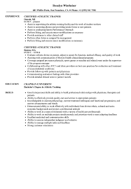 certified athletic trainer resume