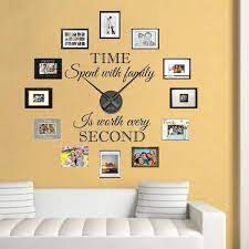 99 20% coupon applied at checkout save 20% with coupon Real Family Clock Wall Decal Clock Stickers For Walls Trendy Wall Designs Family Wall Clock Wall Decals Living Room Wall Decal Clock