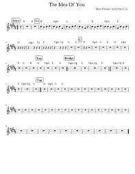The Idea Of You Original Chart Sheet Music For Voice