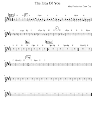 the idea of you original chart sheet music for voice