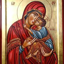 Od tada do danas svaki predstojnik i duhovni otac bratstva zauzima drugo mesto, sa strane, pored ikone. Ikona Presveta Bogorodica Jajcana Tempera Drvo Timotijevic Milos Umetnicko Delo Za Prodaju Serbianaart Rs