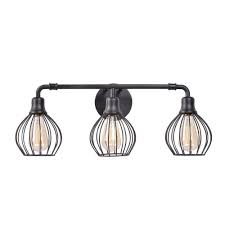 Kenroy Home Cagney 3 Light Black Bath Vanity Light 93973bl The Home Depot Bath Vanity Lighting Vanity Lighting Kenroy Home