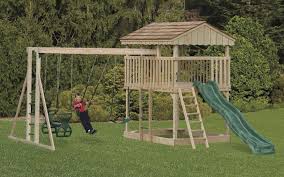 Vinyl Wood Swing Sets Kids Outdoor Entertainment Penn Dutch
