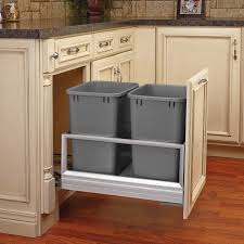 double trash pullout 35 quart silver