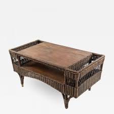 Outdoor coffee & side tables are the perfect accent pieces for your outdoor furniture. American Mission Style Brown Wicker And Wood Coffee Table