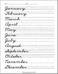 Cursive Handwriting Handwriting Practice Months Abcteach Teaching Cursive Writing Teaching Cursive Cursive Writing Worksheets