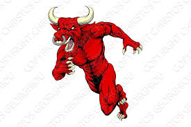 Red Bull Mascot Running Running Illustration Red Bull Bull