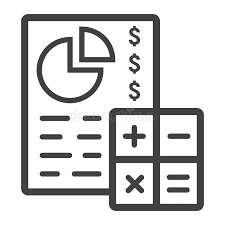 Budget Planing Line Icon Business And Finance Calculate Sign Vector Graphics Sponsored Finance Business Sign C Line Icon Budgeting Card Templates