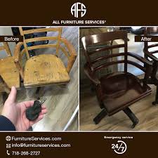 office side chair leg casters frame and finish repair and color change restoration wood refinishing furniture upholstery
