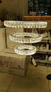 Power Ledli Avize Kristal Renk Deisdirio Avize Ev Ic Mekanlari Aydinlatmalar