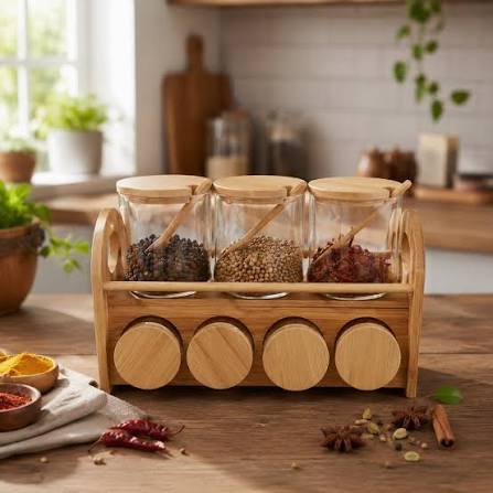 Glass Spice Jar Set