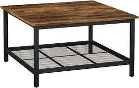 That's why we made this post so you. Amazon Com Vasagle Indestic Coffee Table Square Cocktail Table With Steel Frame And Mesh Storage Shelf Industrial Style For Living Room Rustic Brown And Black Ulct065b01 Kitchen Dining