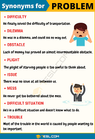Problem Synonym List Of 55 Synonyms For Problem In English 7esl English Vocabulary Words Learn English Learn English Words