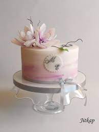 Romantic Cake With Magnolia Flower By Jitkap Birthday Cake With Flowers Tiered Cakes Birthday Fondant Cake Designs
