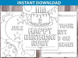 Take your coloring game up a notch with picmonkey's printable coloring pages maker. Personalized Birthday Coloring Sheet Party Favors Or Activity Etsy In 2021 Birthday Coloring Pages Happy Birthday Coloring Pages Birthday Card Printable