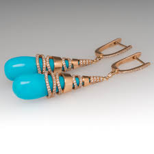 Shop items you love at overstock, with free shipping on everything* and easy returns. 14k Rose Gold Turquoise Diamond Drop Earrings